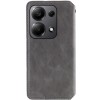 Шкіряний чохол-книжка GETMAN Cubic (PU) для Xiaomi Redmi Note 13 4G Сірий