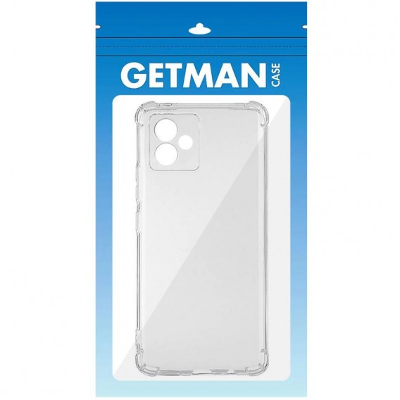 TPU чехол GETMAN Ease logo усиленные углы Full Camera для Motorola Moto G14 Бесцветный (прозрачный)