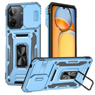 Ударопрочный чехол Camshield Army Ring для Xiaomi Redmi 13C / Poco C65 Голубой / Light Blue