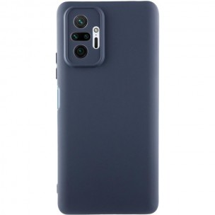 Чехол TPU GETMAN Liquid Silk Full Camera для Xiaomi Redmi Note 10 Pro / 10 Pro Max Синий / Midnight Blue