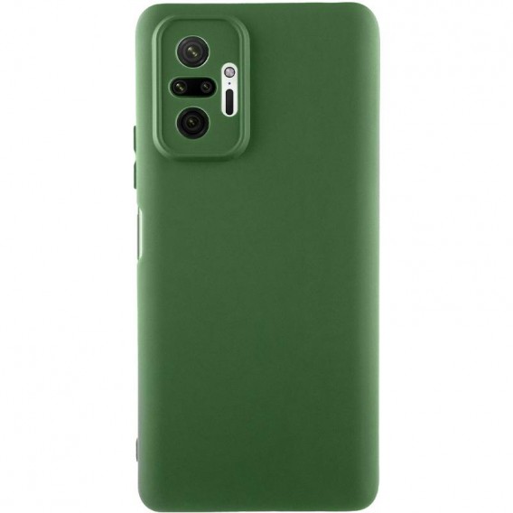 Чехол TPU GETMAN Liquid Silk Full Camera для Xiaomi Redmi Note 10 Pro / 10 Pro Max Зеленый / Dark green