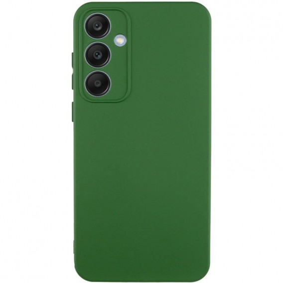 Чехол TPU GETMAN Liquid Silk Full Camera для Samsung Galaxy S24 FE Зеленый / Dark green