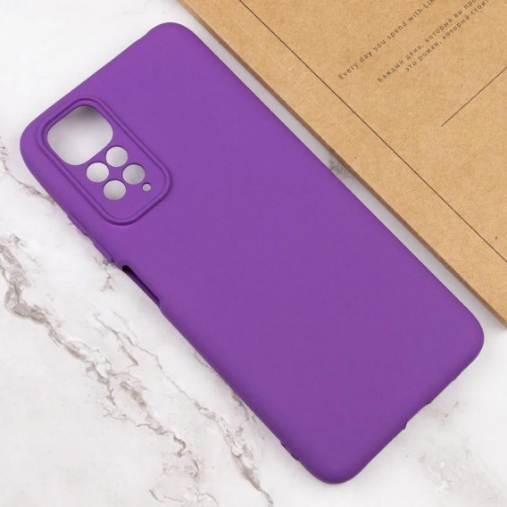 Чехол TPU GETMAN Liquid Silk Full Camera для Xiaomi Redmi Note 11 (Global) / Note 11S Фиолетовый / Purple