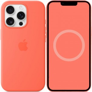 Чехол Silicone case (AAA) with Magsafe and Animation для Apple iPhone 16 Pro (6.3 дюйма) Tangerine