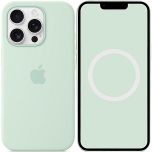 Чехол Silicone case (AAA) with Magsafe and Animation для Apple iPhone 16 Pro (6.3 дюйма) Aquamarine