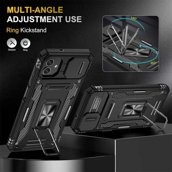 Ударостійкий чохол Camshield Army Ring для Samsung Galaxy A06 Чорний / Black