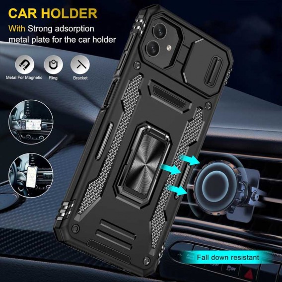 Ударостійкий чохол Camshield Army Ring для Samsung Galaxy A06 Чорний / Black