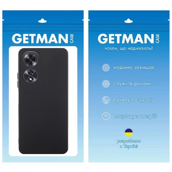 Чехол TPU GETMAN Liquid Silk Full Camera для Oppo A60 4G Черный / Black