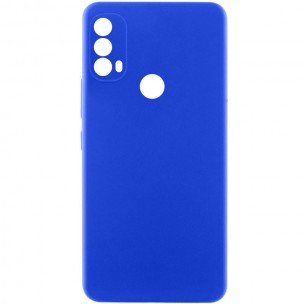 Чехол TPU GETMAN Liquid Silk Full Camera для Motorola Moto E40 Синий / Iris Чехол TPU GETMAN Liquid Silk Full Camera для Motorola Moto E40 Синий / Iris