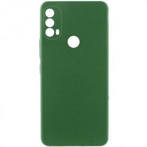Чехол TPU GETMAN Liquid Silk Full Camera для Motorola Moto E40 Зеленый / Dark green