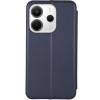 Кожаный чехол-книжка Classy для Xiaomi Redmi Note 14 4G (Europe version) Темно-синий