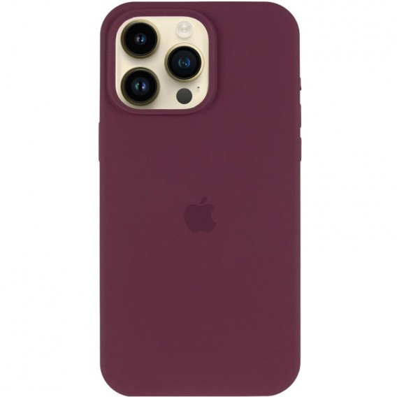 Чехол Silicone Case (AA) Logo with MagSafe для Apple iPhone 12 Pro / 12 (6.1") Бордовый / Plum