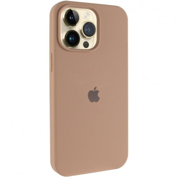 Чохол Silicone Case (AA) Logo with MagSafe для Apple iPhone 15 Pro Max (6.7") Бежевий / Desert Gold