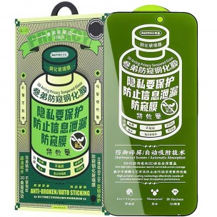 Защитное стекло Remax 3D Privacy (GL-27) для Apple iPhone 17 Pro (6.3 дюйма) Черный