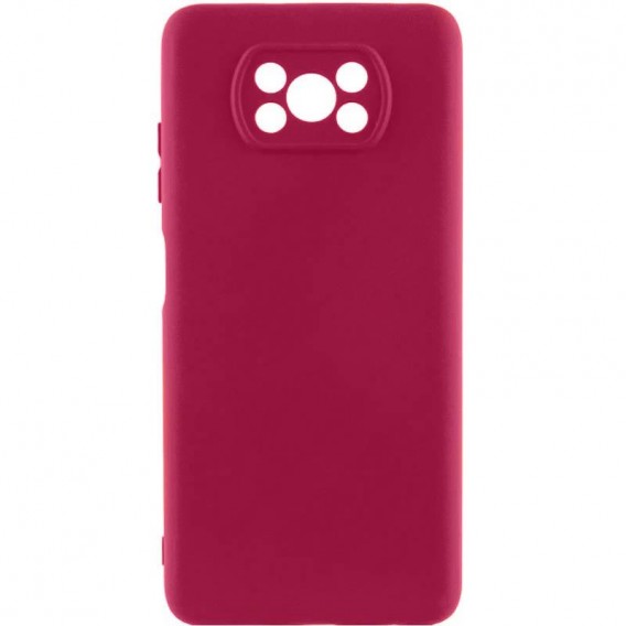 Чохол Silicone Cover Ummi Lakshmi Full Camera (AA) для Xiaomi Poco X3 NFC / Poco X3 Pro Бордовий / Marsala