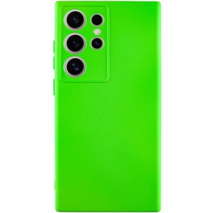 Чехол TPU GETMAN Liquid Silk Full Camera для Samsung Galaxy S24 Ultra Салатовый / Neon Green
