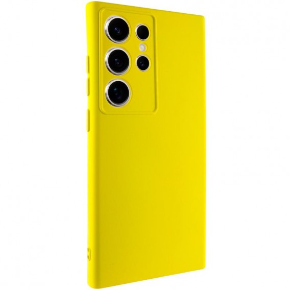 Чехол TPU GETMAN Liquid Silk Full Camera для Samsung Galaxy S24 Ultra Желтый / Flash