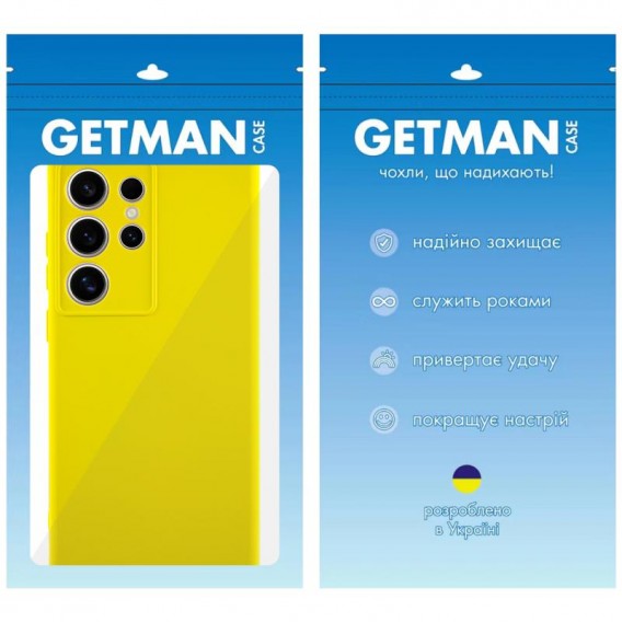 Чехол TPU GETMAN Liquid Silk Full Camera для Samsung Galaxy S24 Ultra Желтый / Flash