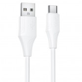 Дата кабель Hoco X124 Bien silicone USB to Type-C 3A (1m) White