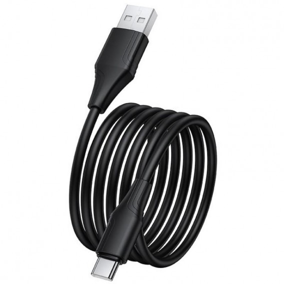 Дата кабель Hoco X124 Bien silicone USB to Type-C 3A (1m) Black