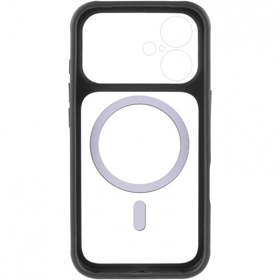 Чохол TPU+PC GETMAN Moon Clear with MagSafe для Apple iPhone 17 (6.3") Black