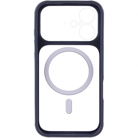 Чохол TPU+PC GETMAN Moon Clear with MagSafe для Apple iPhone 17 (6.3") Blue