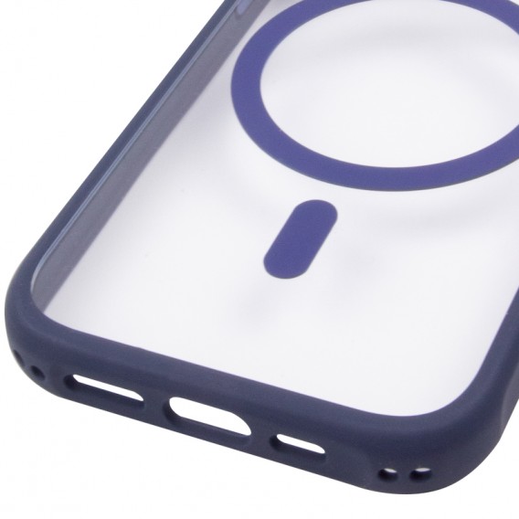 Чохол TPU+PC GETMAN Moon Clear with MagSafe для Apple iPhone 17 (6.3") Blue