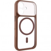 Чехол TPU+PC GETMAN Moon Clear with MagSafe для Apple iPhone 17 (6.3 дюйма) Brown