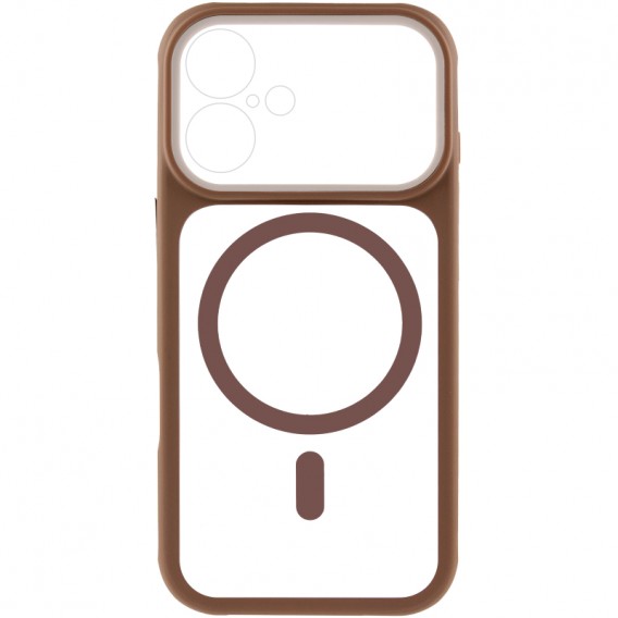 Чохол TPU+PC GETMAN Moon Clear with MagSafe для Apple iPhone 17 (6.3") Brown