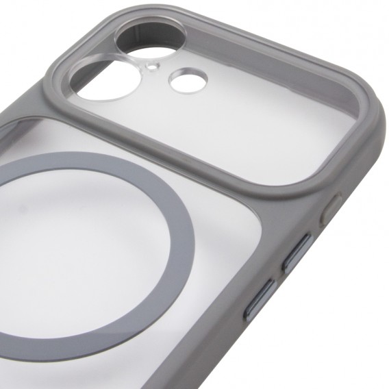 Чохол TPU+PC GETMAN Moon Clear with MagSafe для Apple iPhone 17 (6.3") Grey
