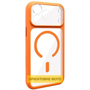 Чехол TPU+PC GETMAN Moon Clear with MagSafe для Apple iPhone 17 (6.3 дюйма) Orange