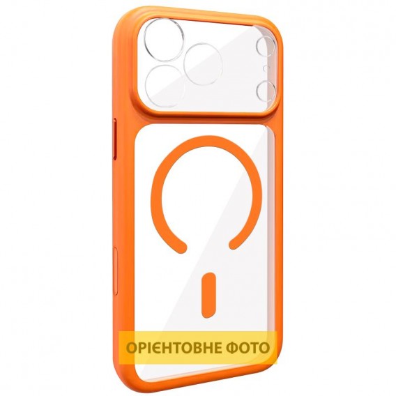 Чохол TPU+PC GETMAN Moon Clear with MagSafe для Apple iPhone 17 (6.3") Orange