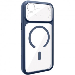 Чохол TPU+PC GETMAN Moon Clear with MagSafe для Apple iPhone 17 Pro Max (6.9") Blue