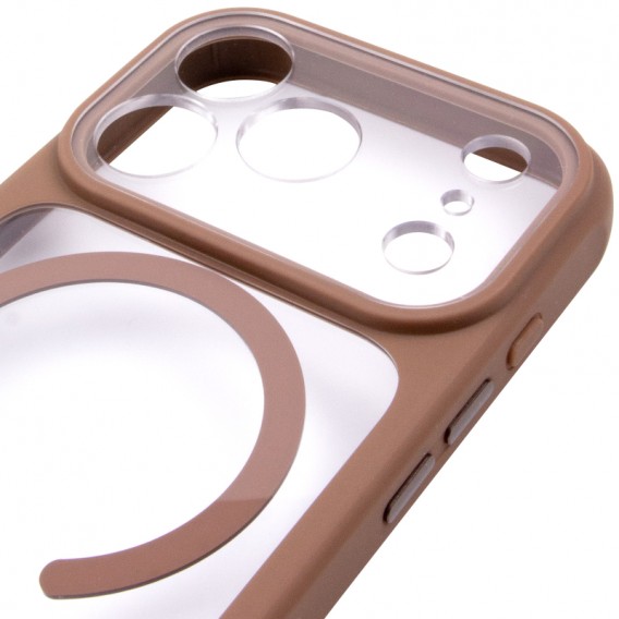Чохол TPU+PC GETMAN Moon Clear with MagSafe для Apple iPhone 17 Pro Max (6.9") Brown