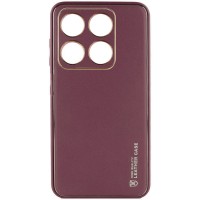 Кожаный чехол Xshield для Xiaomi 14 Pro Бордовый / Plum Red
