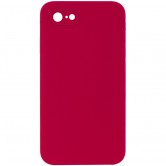Чехол Silicone Case Square Full Camera Protective (AA) NOLOGO для Apple iPhone 6/6s (4.7 дюйма) Красный / Rose Red