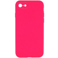 Чохол Silicone Case Square Full Camera Protective (AA) NOLOGO для Apple iPhone 6/6s (4.7") Рожевий / Barbie pink