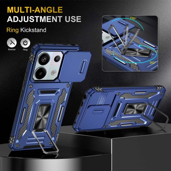 Ударостійкий чохол Camshield Army Ring для Xiaomi Redmi Note 13 Pro 4G / 14s / Poco M6 Pro 4G Синій / Navy