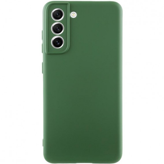 Чехол TPU GETMAN Liquid Silk Full Camera для Samsung Galaxy S21 FE Зеленый / Dark green