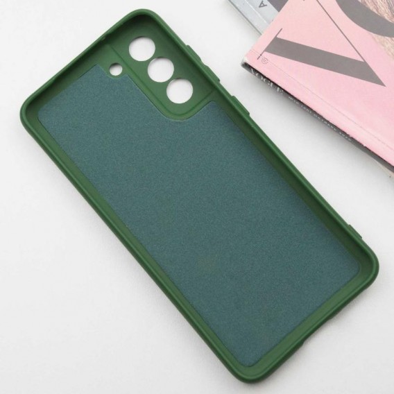 Чехол TPU GETMAN Liquid Silk Full Camera для Samsung Galaxy S21 FE Зеленый / Dark green