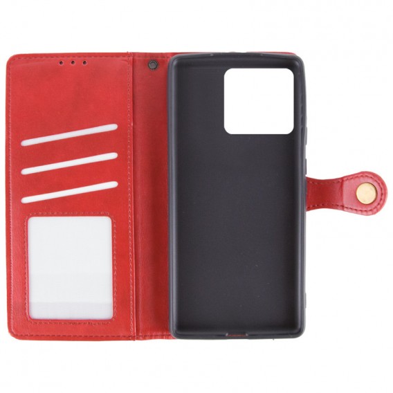 Кожаный чехол-книжка GETMAN Gallant (PU) для ZTE Blade A75 4G Красный