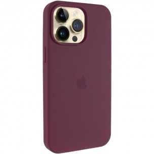 Чехол Silicone Case (AA) Logo with MagSafe для Apple iPhone 12 Pro Max (6.7 дюйма) Бордовый / Plum