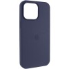 Чохол Silicone Case (AA) Logo with MagSafe для Apple iPhone 13 (6.1") Темно-синій / Midnight blue