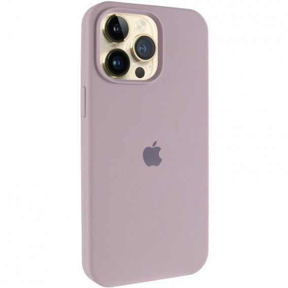 Чохол Silicone Case (AA) Logo with MagSafe для Apple iPhone 13 Pro (6.1") Сірий / Lavender