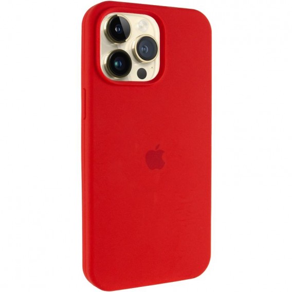 Чохол Silicone Case (AA) Logo with MagSafe для Apple iPhone 13 Pro Max (6.7") Червоний / Red