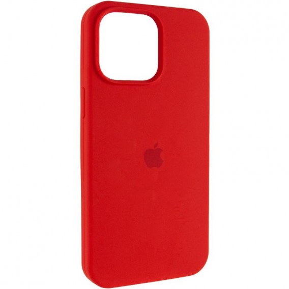 Чохол Silicone Case (AA) Logo with MagSafe для Apple iPhone 14 (6.1") Червоний / Red