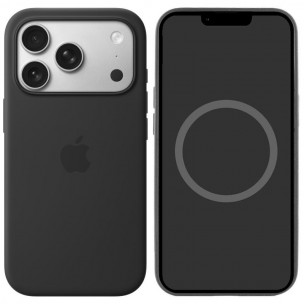 Чехол Silicone case (AAA) with Magsafe and Animation для Apple iPhone 17 Pro Max (6.9 дюйма) Black
