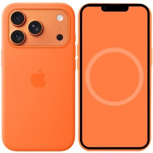 Чехол Silicone case (AAA) with Magsafe and Animation для Apple iPhone 17 Pro Max (6.9 дюйма) Orange
