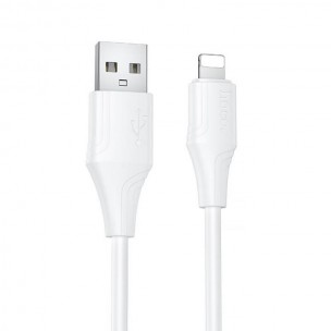 Дата кабель Hoco X124 Bien silicone USB to Lightning 2.4A (1m) White