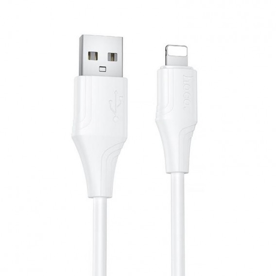 Дата кабель Hoco X124 Bien silicone USB to Lightning 2.4A (1m) White